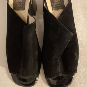 Andre Assous black suede mule shoe , size 9 1/2